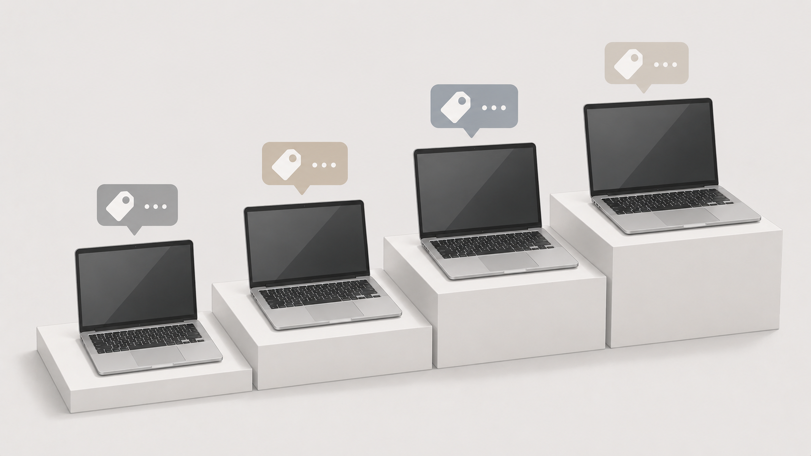 MacBook 世代別中古相場を示すヒーロー画像（M1-M4 ノート PC 比較）