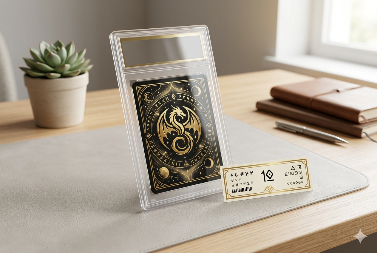 PSA 鑑定とメルカリ価格差を示すヒーロー画像（鑑定スラブ）